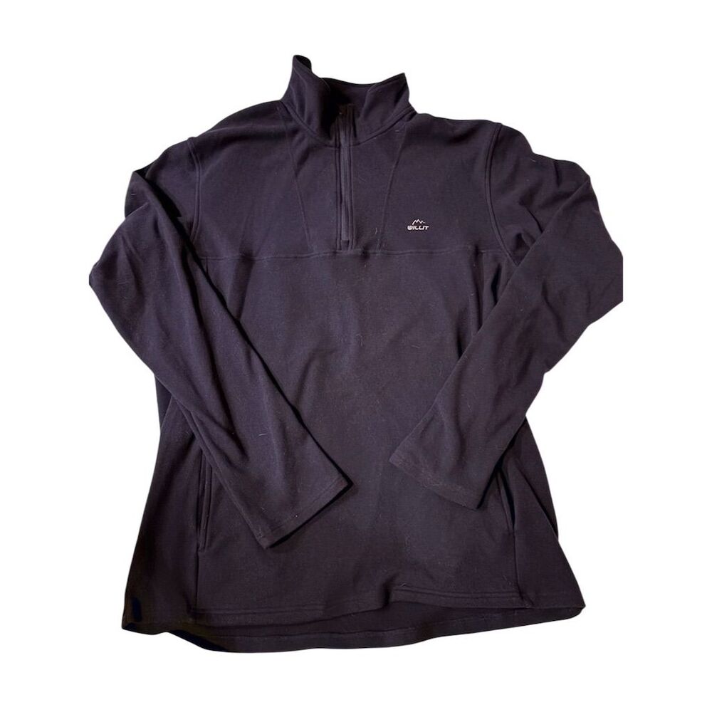 Willit Men's Black 1/4 Zip Fleece Pullover Sweater Size L